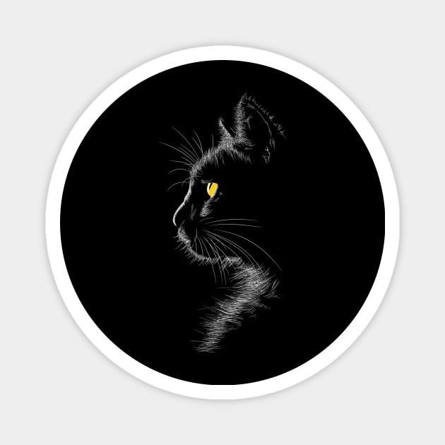 Cat Silhouette Magnet by DogsandCats